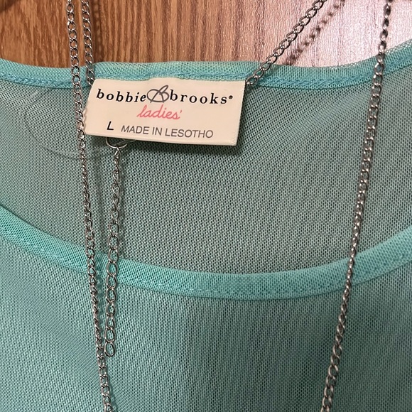 Bobbie Brooks NWT navy & teal top size large - Picture 2 of 6